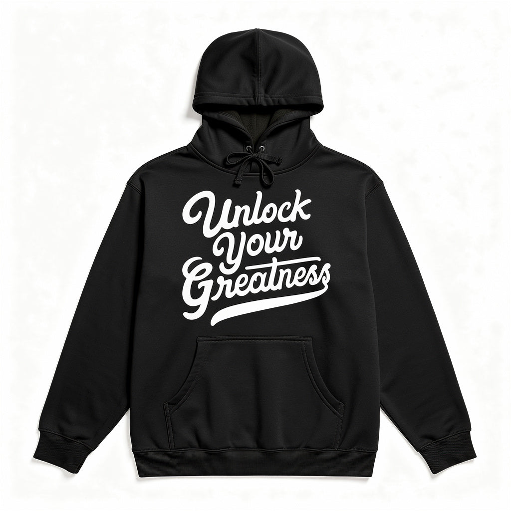 Unlock Your Greatness Hoodie - Black & White Urban Gate Apparel