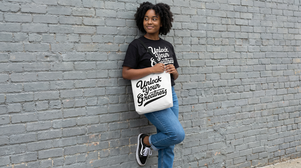 Unlock Your Greatness Crew Tote Bag Urban Gate Apparel