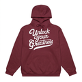 Unlock Your Greatness Hoodie - Maroon & White Urban Gate Apparel