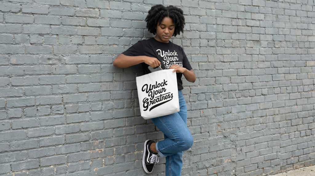 Unlock Your Greatness Crew Tote Bag Urban Gate Apparel