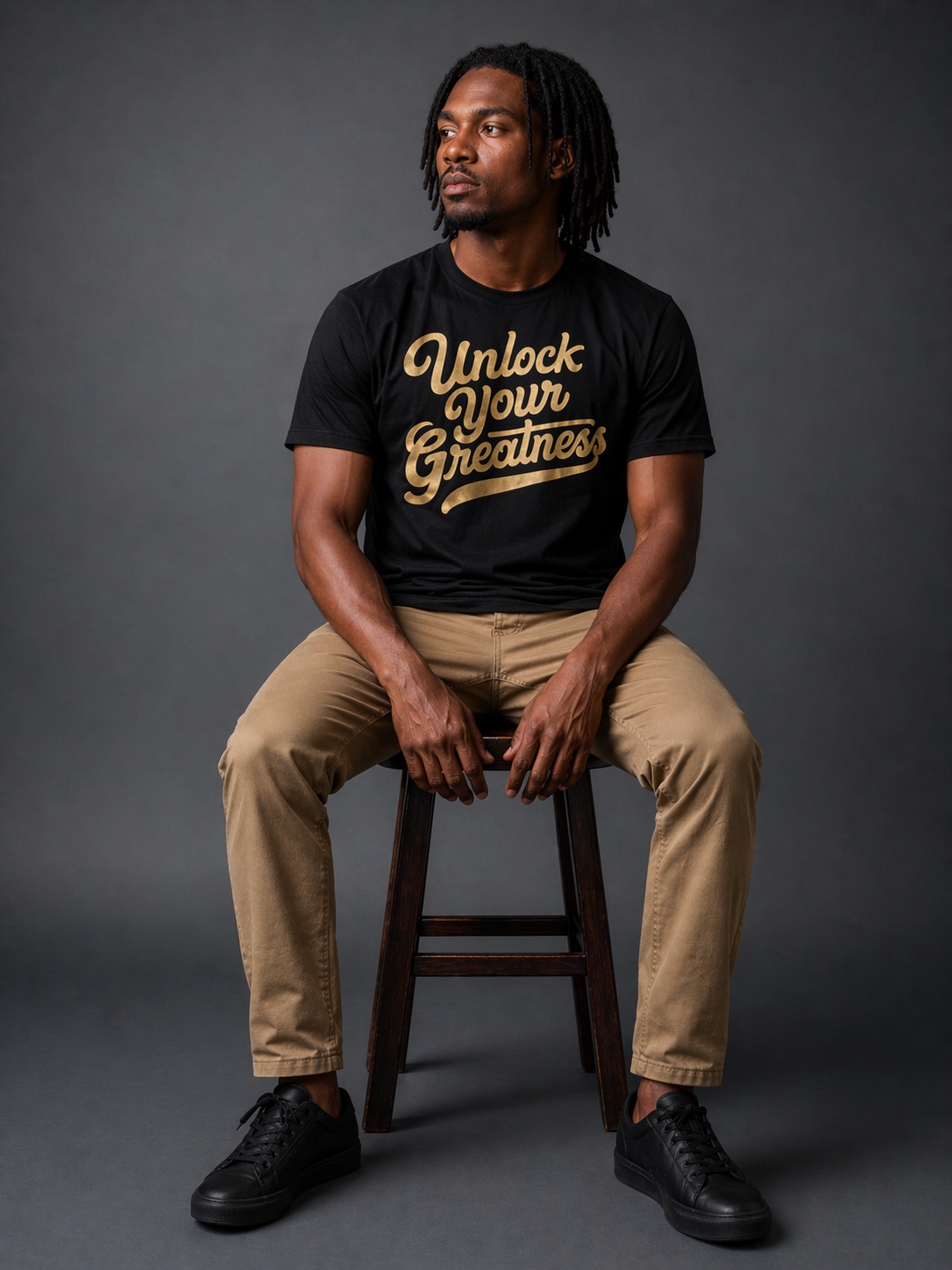 Unlock Your Greatness Tee - Black & Gold Urban Gate Apparel