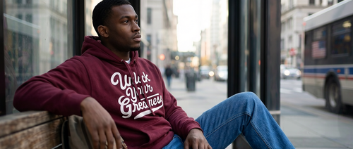 Unlock Your Greatness Hoodie - Maroon & White Urban Gate Apparel