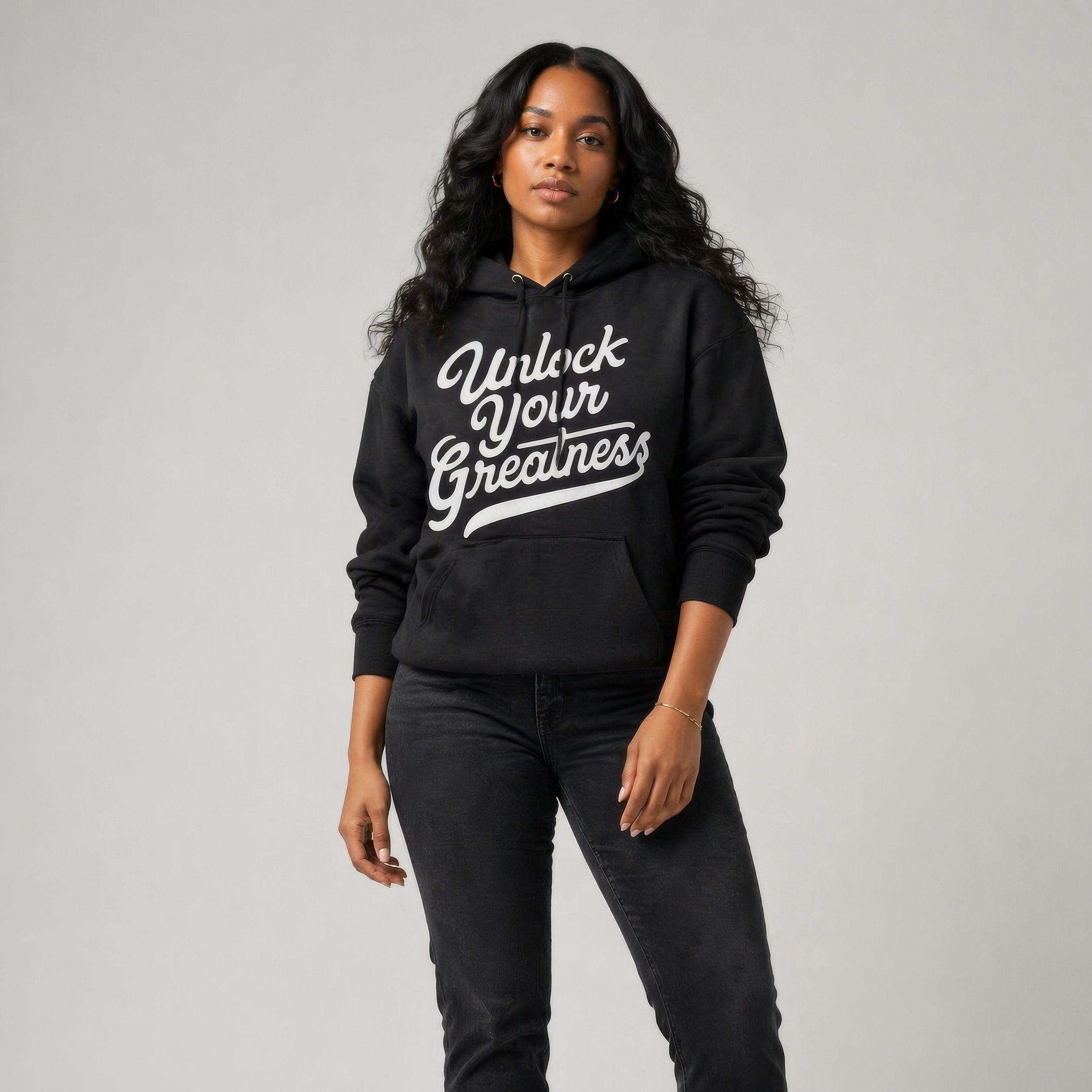 Unlock Your Greatness Hoodie - Black & White Urban Gate Apparel
