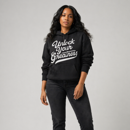 Unlock Your Greatness Hoodie - Black & White Urban Gate Apparel