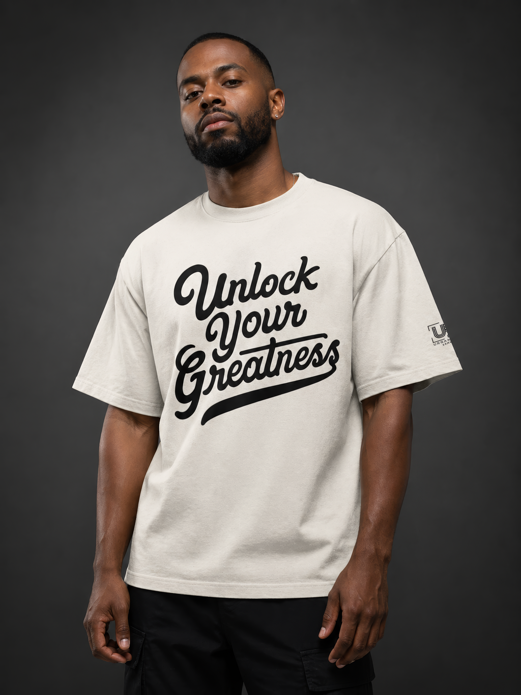 Unlock Your Greatness -Oversized Faded Tee- Bone Urban Gate Apparel