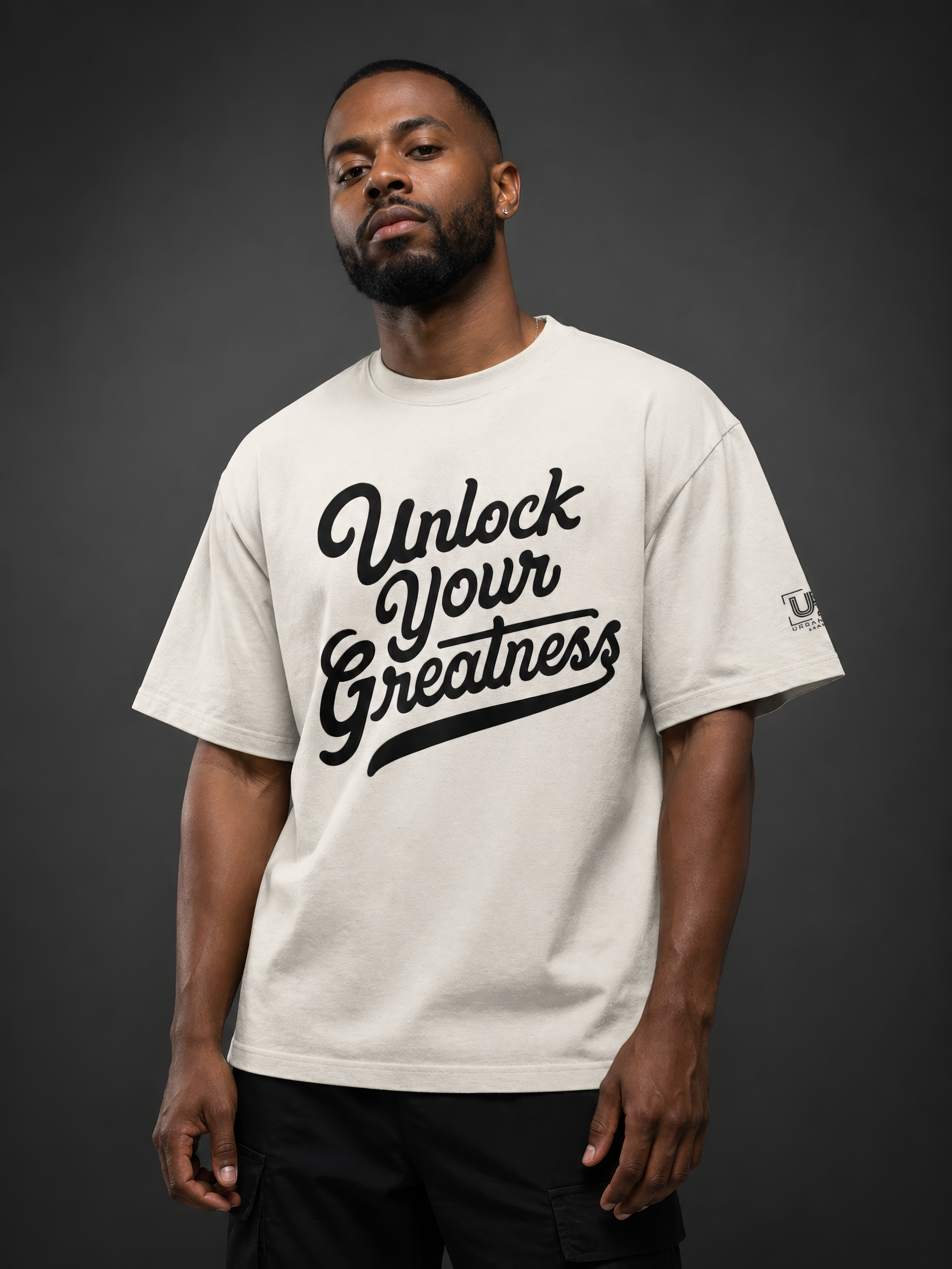 Unlock Your Greatness -Oversized Faded Tee- Bone Urban Gate Apparel