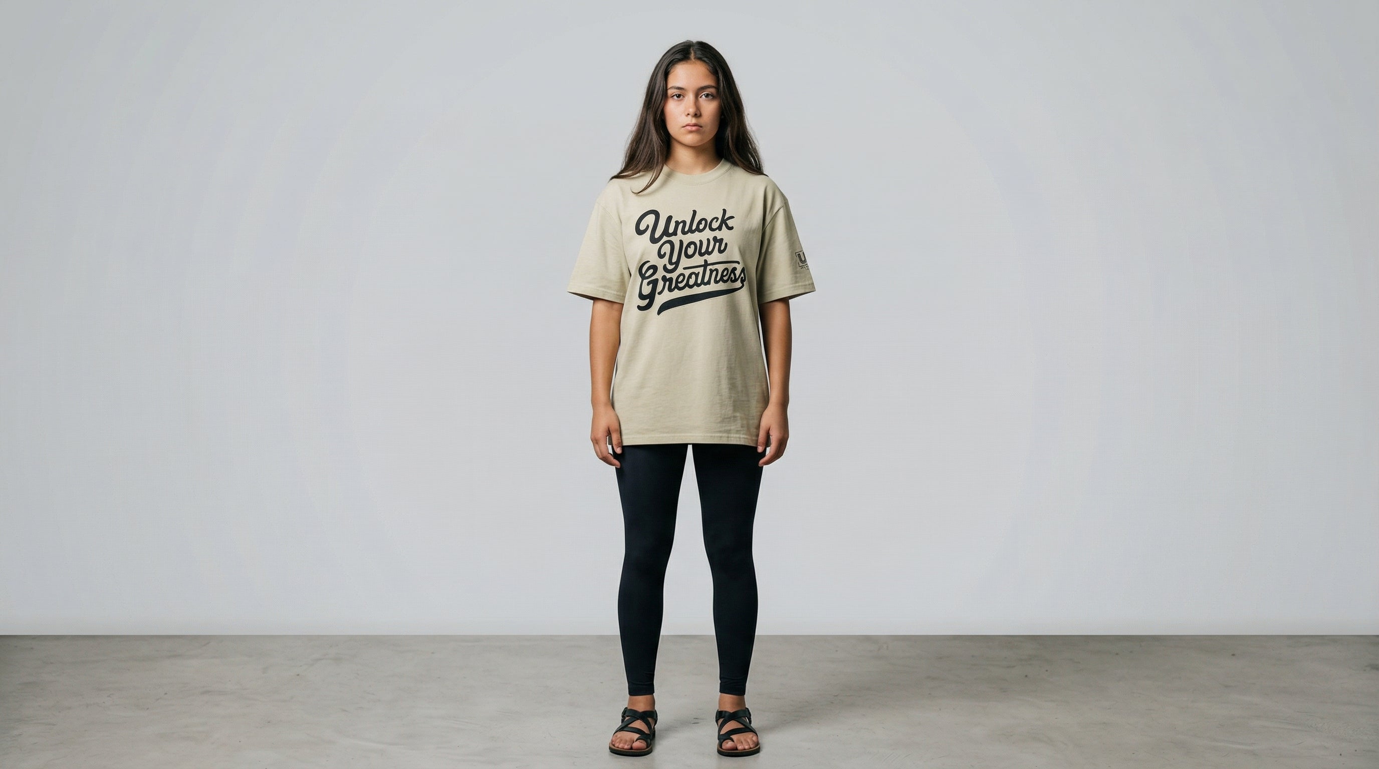 Unlock Your Greatness -Oversized Faded Tee- Eucalyptus Urban Gate Apparel