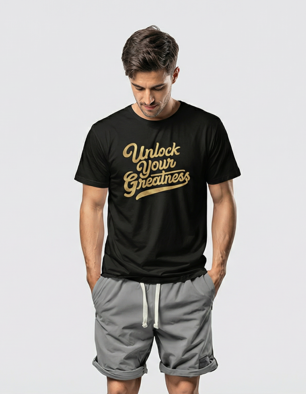 Unlock Your Greatness Tee - Black & Gold Urban Gate Apparel