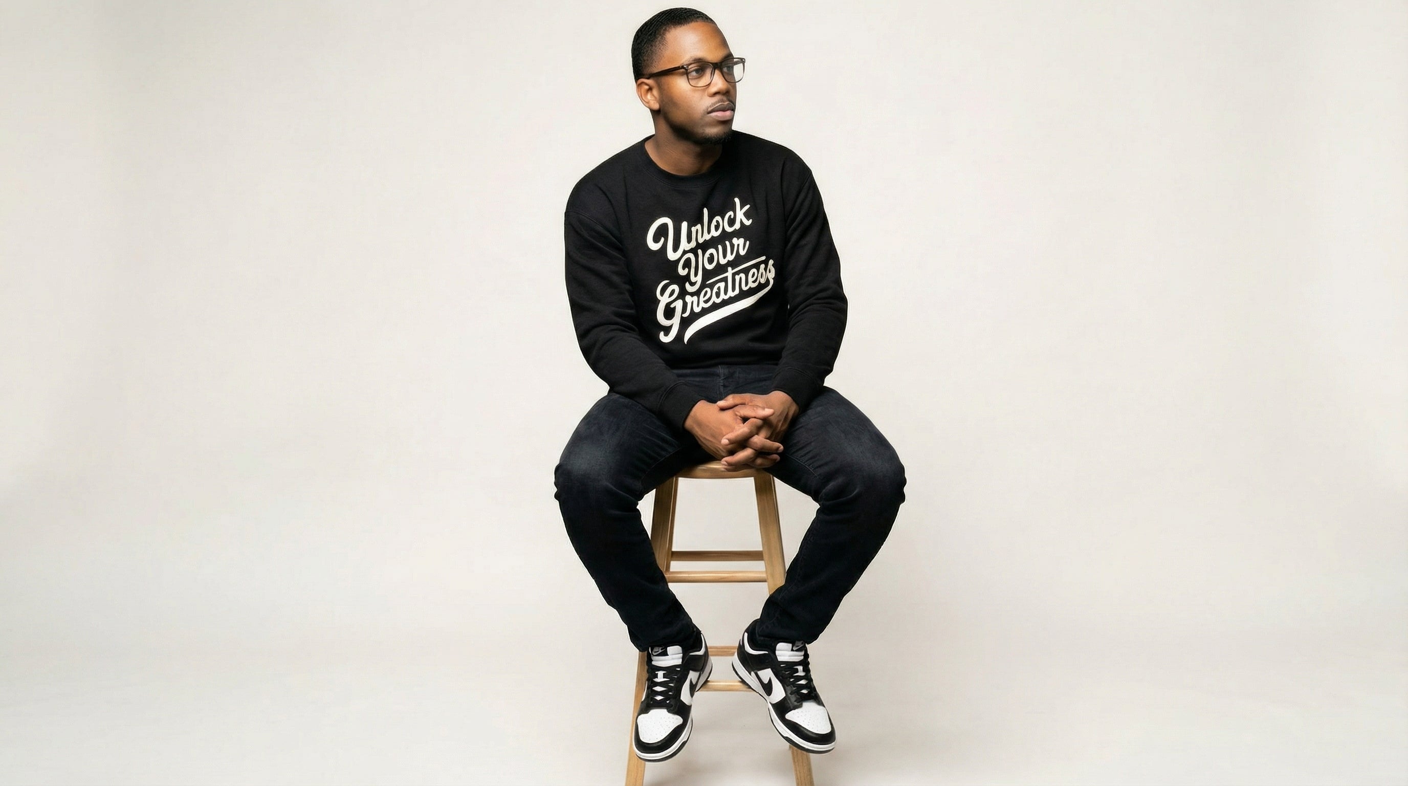 Unlock Your Greatness Crew - Black & White Urban Gate Apparel